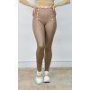 Koženkové legíny s vysokým pásom, Cappuccino (Veľkosť S)