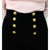Zamatové dámske šortky so zlatými gombíkmi Julieta, Čierna (Veľkosť S)
