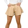 Béžové široké kraťasy, Béžová (Veľkosť S)