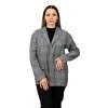 Dámske tvídové sako s opaskom, Sivá (Veľkosť 40)