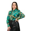 Zelená blúzka s dlhým rukávom Iris (Veľkosť S)