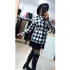 Kockované sako s opaskom, Čiernobiela (Veľkosť 40)