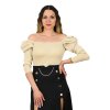 Top s odhalenými ramenami Raya, Béžová (Veľkosť UNI)