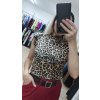 Leopardí top Minia, Hnedá (Veľkosť UNI)