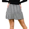 Áčková krátka sukňa so striebornými detailami, Čiernobiela (Veľkosť UNI)
