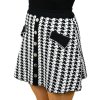 Áčková krátka sukňa so striebornými detailami, Čiernobiela (Veľkosť UNI)