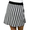 Áčková krátka sukňa so striebornými detailami, Čiernobiela (Veľkosť UNI)