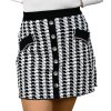 Áčková krátka sukňa so striebornými detailami, Čiernobiela (Veľkosť UNI)