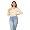 Elegantná blúzka s čipkou, Béžová (Veľkosť UNI)