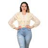 Elegantná blúzka s čipkou, Béžová (Veľkosť UNI)