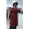 Bordový kabát s opaskom, Bordová (Veľkosť UNI)
