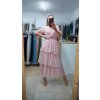 Letné šaty s volánmi, Ružová (Veľkosť UNI)