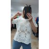 Biely háčkovaný top Marcia, Biela (Veľkosť UNI)