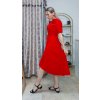 Červené midi šaty, Červená (Veľkosť UNI)