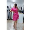 Krátke ružové šaty Celin, Ružová (Veľkosť UNI)