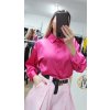 Saténová cyklamenová blúzka Estelle, Fuchsiová (Veľkosť UNI)