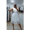 Krátke biele tylové šaty, Biela (Veľkosť UNI)