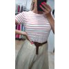 Pruhované tričko, Červená (Veľkosť UNI)