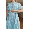 Letné šaty na gombíky Lea, Bledomodrá (Veľkosť UNI)