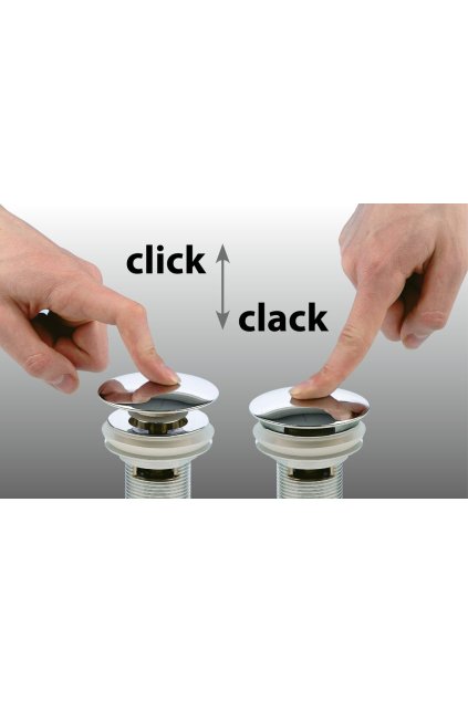 Vanový odpad, Click Clack, pro vany bez přepadu 71704 + sifon s převlečnou matkou AS07800