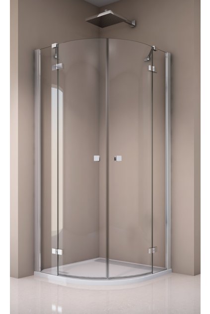 SanSwiss sprchový kout čtvrtkruhový 100×100 cm s dvoukřídlými dveřmi aluchrom/sklo, ANR55 100 50 07