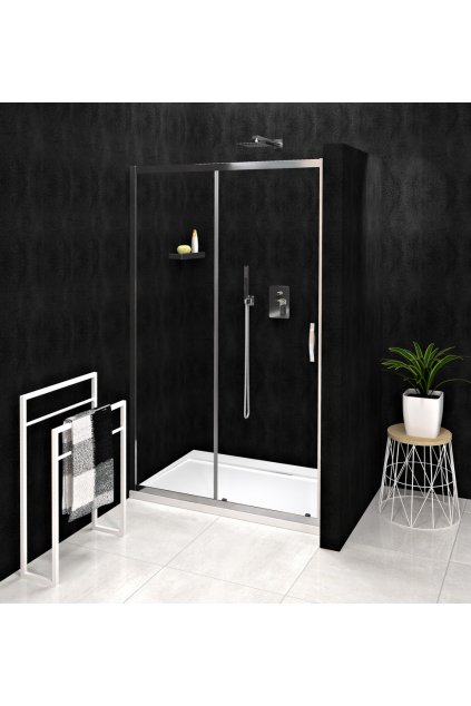 Sprchové dveře dvoudílné posuvné - sklo čiré š. 110 cm, v. 190 cm, GS1111