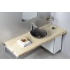 SAPHO BLOK 1 kamenné umyvadlo na desku Ø 40 cm, matný tmavý kámen, 2401-02
