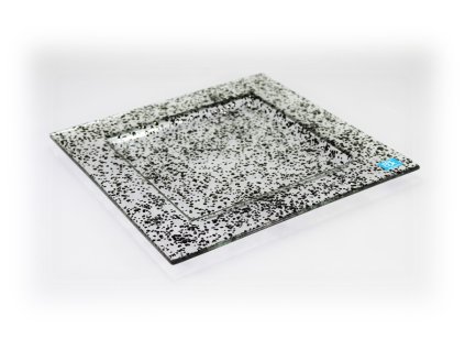 skleněný tác FULL DROP 25x25cm černý
