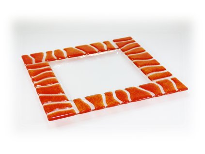skleněný tác fusing oranžový