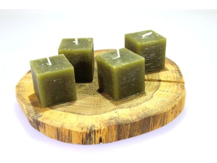 khaki svíčka 4x4cm