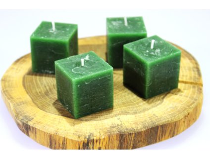 tmavě zelená svíčka 4x4cm