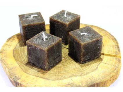 tmavě hnědá svíčka 4x4cm