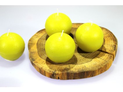 svíčka koule žluto zelená