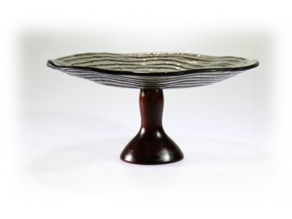 Skleněný podnos 28cm bronzový