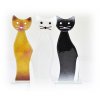 skleněná kočka stojící velká mix barev