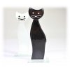 skleněná kočka černá černá stojící velká