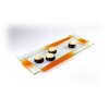skleněný tác ZOOM s oranžovým okrajem 40x17cm