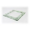 Drop skleněný tácek na svíčku 16x16cm zelený