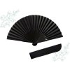 Moderní černý skládací vějíř s pouzdrem