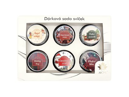 ARÔME Set svíček s přáním 28g v dárkové krabičce, Winter, mix 6 ks