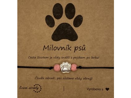 Náramek simple - Tlapka (růžová láva)