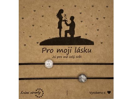Náramky pro páry simple - Praskaný křišťál (více variant)