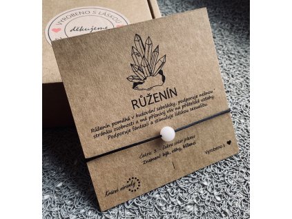 Náramek simple - Růženín (přírodní kámen)