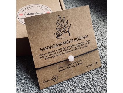Náramek simple - Madagaskarský růženín (přírodní kámen)