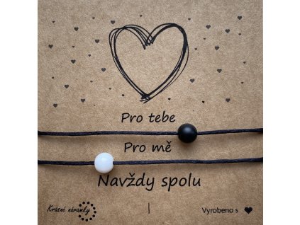 Náramky pro páry simple - Korálky (černá, bílá)