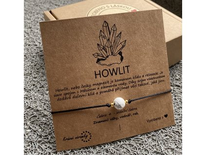 Náramek simple - Howlit (přírodní kámen, chir. ocel)