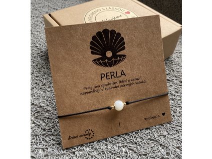 Náramek simple - Perla (přírodní perla, chir. ocel)