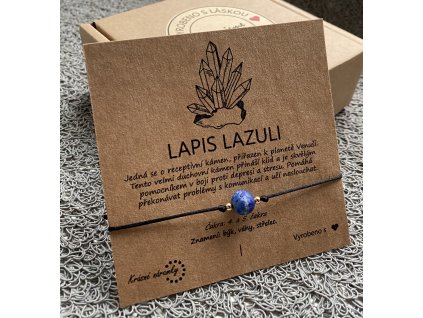 Náramek simple - Lapis lazuli (přírodní kámen, chir. ocel)