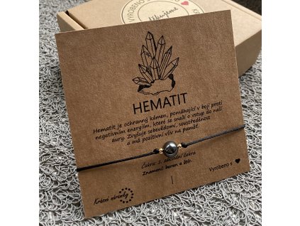 Náramek simple - Hematit, chir. ocel