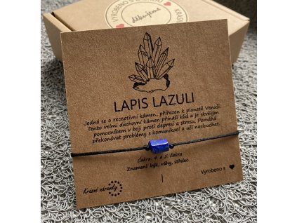 Náramek simple raw - Lapis lazuli (přírodní kámen, chir. ocel)